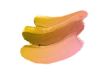 Smear ve ruj veya akrilik boya beyaz izole doku