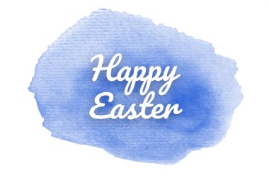 Kova boyası sıvı bir sıçrama ile soyut suluboya arka plan görüntüsü. Mavi tonları. Mutlu paskalya