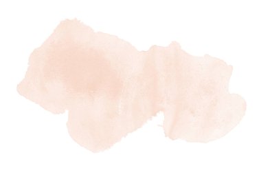 Beyaz üzerine izole edilmiş, sıvı bir kova boyası ile soyut suluboya arka plan görüntüsü. Turuncu tonları