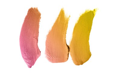 Smear ve ruj veya akrilik boya beyaz izole doku