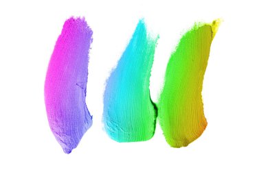 Smear ve ruj veya akrilik boya beyaz izole doku