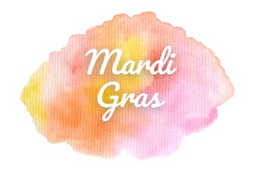 Kova boyası sıvı bir sıçrama ile soyut suluboya arka plan görüntüsü. Sıcak tonları. Mardi gras