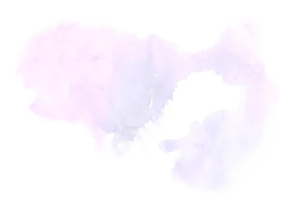 Abstraktes Aquarell-Hintergrundbild mit einem flüssigen Spritzer Aquarellfarbe, isoliert auf Weiß. violette Töne — Stockfoto