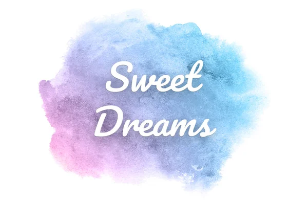 Abstract watercolor background image with a liquid splatter of aquarelle paint. Pink and blue pastel tones. Sweet Dreams — Stock Photo, Image