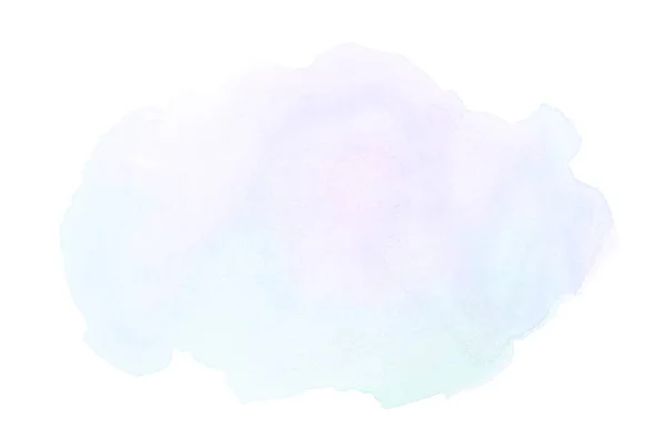 抽象水彩背景图像与水彩漆的液体飞溅，在白色上隔离。粉红色和蓝色柔和色调 — 图库照片