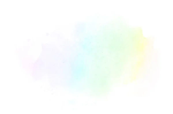 Imagen de fondo de acuarela abstracta con una salpicadura líquida de pintura acuarela, aislada en blanco. Tonos arco iris — Foto de Stock