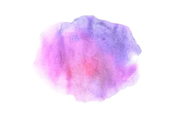 Abstract watercolor background image with a liquid splatter of aquarelle paint, isolated on white. Purple tones — Stock Photo, Image