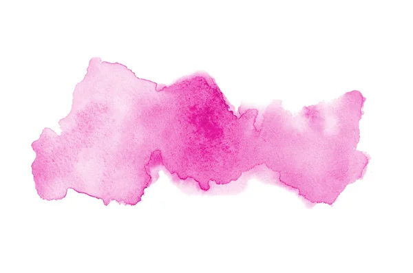 Imagem de fundo aquarela abstrata com um respingo líquido de tinta aquarelle, isolado em branco. Tons rosa — Fotografia de Stock