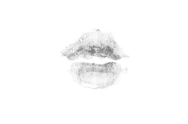 Marca de beso de lápiz labial sobre fondo blanco. Hermosos labios aislados . —  Fotos de Stock