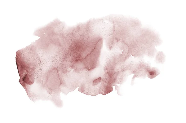 Abstraktes Aquarell-Hintergrundbild mit einem flüssigen Spritzer Aquarellfarbe, isoliert auf Weiß. Dunkelrote Töne — Stockfoto