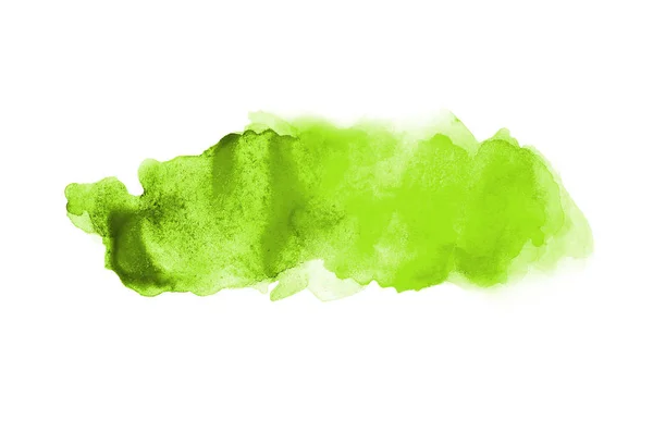 Abstract aquarel achtergrondafbeelding met een vloeibare Splatter van Aquarelle verf, geïsoleerd op wit. Licht groene tinten — Stockfoto