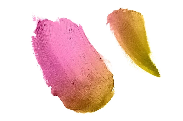 Smear Textuur Van Lippenstift Acrylverf Geïsoleerd Witte Achtergrond Lijn Van — Stockfoto