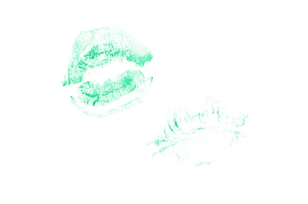 Color Lipstick Kiss Mark White Background Beautiful Lips Isolated White — Stock Photo, Image