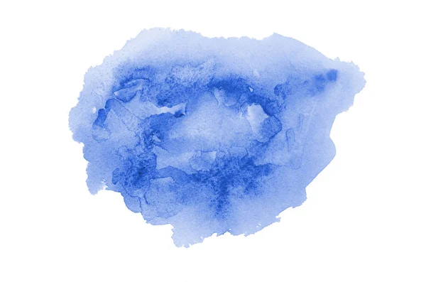 Αφηρημένη εικόνα φόντου υδατογραφίσματος με υγρή διασπορά χρώματος Aquarelle, απομονωμένη σε λευκό. Μπλε αποχρώσεις — Φωτογραφία Αρχείου