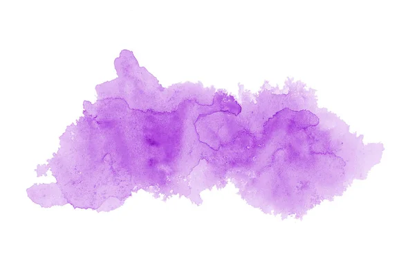 Imagem de fundo aquarela abstrata com um respingo líquido de tinta aquarelle, isolado em branco. Tons roxos — Fotografia de Stock