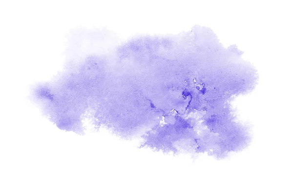 Imagem de fundo aquarela abstrata com um respingo líquido de tinta aquarelle, isolado em branco. Tons violeta — Fotografia de Stock