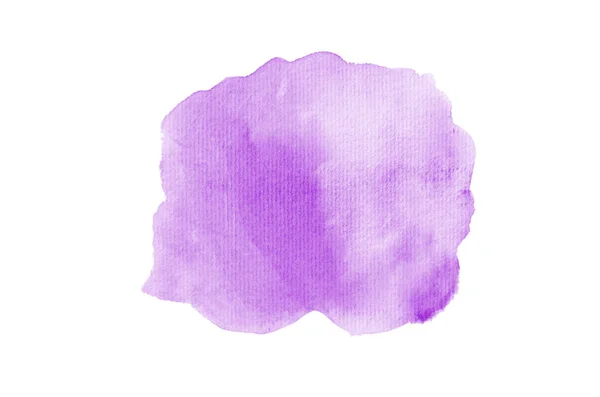 Abstraktes Aquarell-Hintergrundbild mit einem flüssigen Spritzer Aquarellfarbe, isoliert auf Weiß. violette Töne — Stockfoto