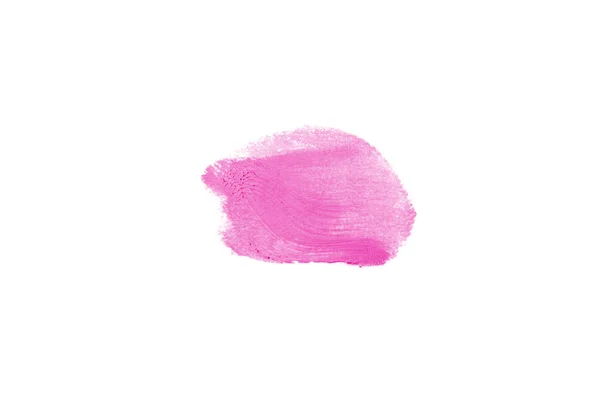 Επίχρισμα και υφή του κραγιόν ή ακρυλικό χρώμα απομονώνονται σε λευκό φόντο. Ροζ χρώμα — Φωτογραφία Αρχείου