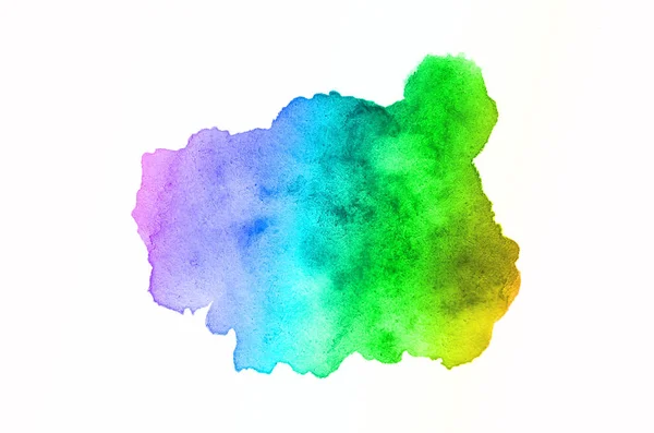 Imagen de fondo de acuarela abstracta con una salpicadura líquida de pintura acuarela, aislada en blanco. Tonos arco iris — Foto de Stock