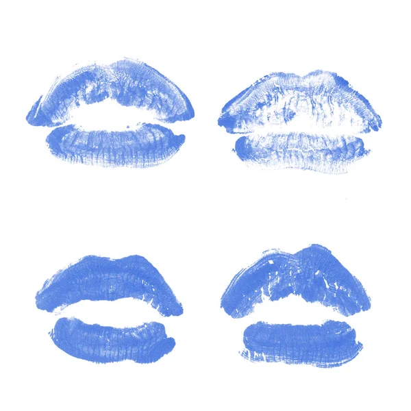 Weibliche Lippen Lippenstift-Kuss-Print-Set für den Valentinstag isoliert o — Stockfoto