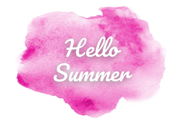 アクアレル塗料の液体スプラッタと抽象的な水彩の背景画像。ピンクのトーン。こんにちは夏 — ストック写真