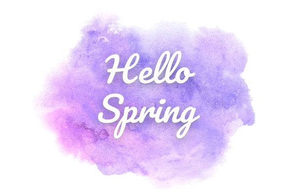 Abstract watercolor background image with a liquid splatter of aquarelle paint. Purple tones. Hello spring — Stock Photo, Image