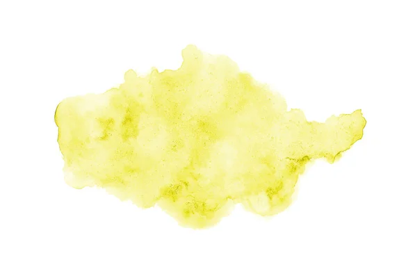 Абстрактне акварельне зображення на фоні з рідкою фарбою акварелі, ізольоване на білому. жовті тони — стокове фото