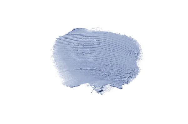 Rozmaz i tekstury szminki lub farby akrylowej na białym tle. Ciemnoniebieski kolor — Zdjęcie stockowe