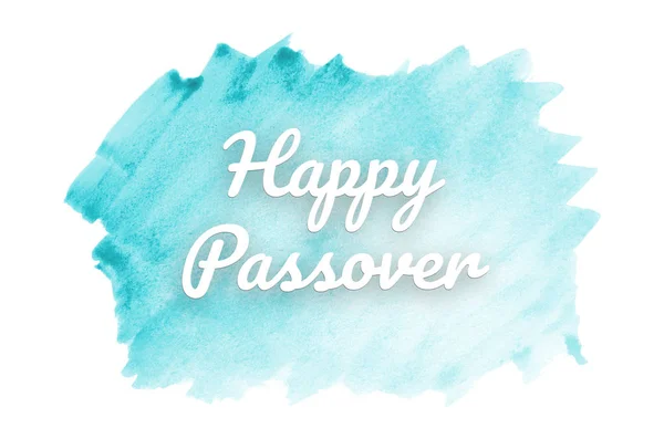 Abstract watercolor background image with a liquid splatter of aquarelle paint. Light blue tones. Happy Passover — Stockfoto