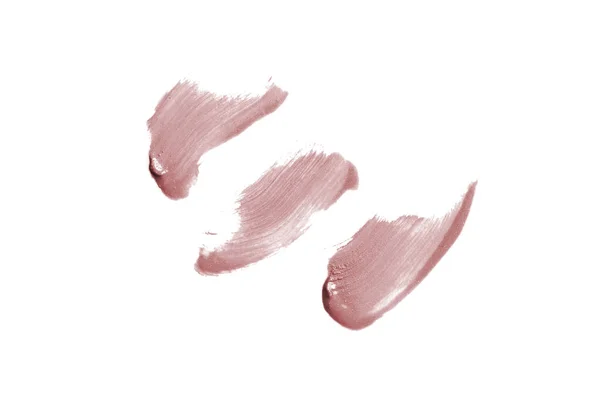 Smear and texture of lipstick or acrylic paint isolated on white — Stock Photo, Image