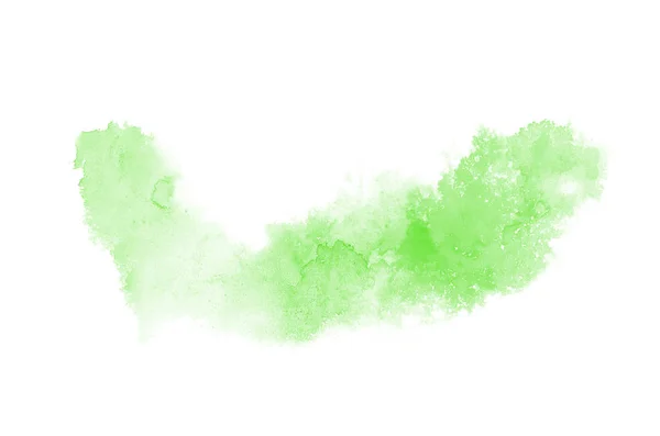 흰색에 고립 된 아쿠아렐 페인트의 액체 튀김추상 수채화 배경 이미지. 녹색 톤 — 스톡 사진
