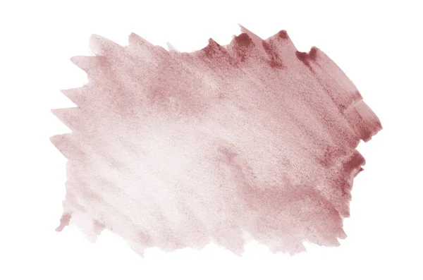 Image abstraite de fond aquarelle avec une éclaboussure liquide de peinture aquarelle, isolée sur blanc. Nuances de rouge foncé — Photo