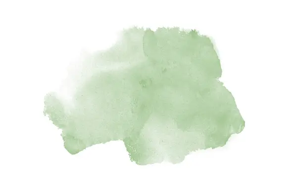 Imagem de fundo aquarela abstrata com um respingo líquido de tinta aquarelle, isolado em branco. Tons verde escuro — Fotografia de Stock