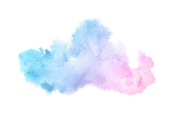 Abstract aquarel achtergrondafbeelding met een vloeibare Splatter van Aquarelle verf, geïsoleerd op wit. Roze en blauwe pasteltinten — Stockfoto