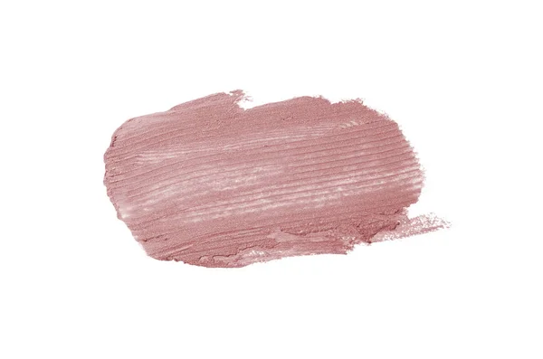 Smear och textur av läppstift eller akrylfärg isolerad på vit bakgrund. Mörkröd färg — Stockfoto