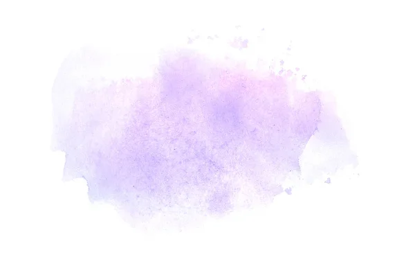 Abstract watercolor background image with a liquid splatter of aquarelle paint, isolated on white. Purple tones — Stock Photo, Image