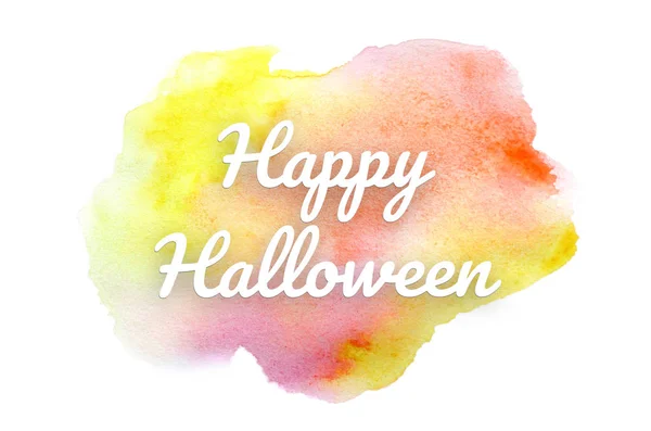 Abstraktes Aquarell-Hintergrundbild mit einem flüssigen Spritzer Aquarellfarbe. Warme Töne. fröhliches Halloween — Stockfoto