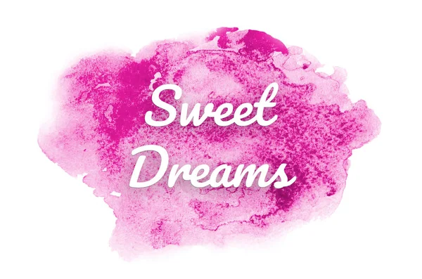 Abstract watercolor background image with a liquid splatter of aquarelle paint. Pink tones. Sweet Dreams — Stock Photo, Image