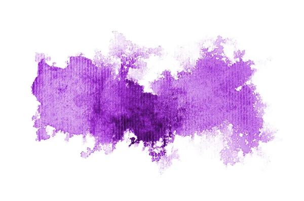 Abstract watercolor background image with a liquid splatter of aquarelle paint, isolated on white. Purple tones — Stock Photo, Image