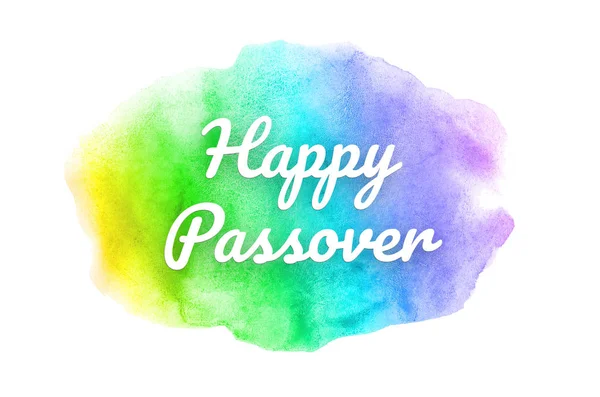 Abstract watercolor background image with a liquid splatter of aquarelle paint. Rainbow tones. Happy Passover — Stok fotoğraf