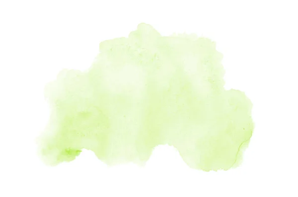 Abstract aquarel achtergrondafbeelding met een vloeibare Splatter van Aquarelle verf, geïsoleerd op wit. Groene tinten — Stockfoto