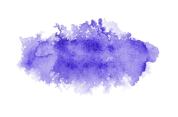 Imagem de fundo aquarela abstrata com um respingo líquido de tinta aquarelle, isolado em branco. Tons violeta — Fotografia de Stock