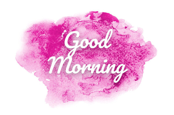 Абстрактное акварельное фоновое изображение с жидкими брызгами акварельной краски. Розовые тона. Доброе утро.
