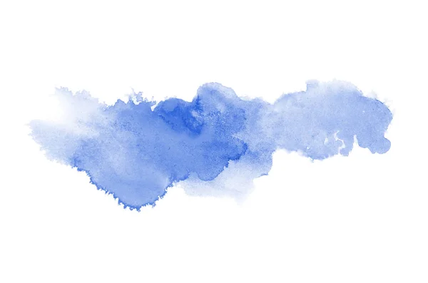 Imagen de fondo de acuarela abstracta con una salpicadura líquida de pintura acuarela, aislada en blanco. Tonos azules —  Fotos de Stock