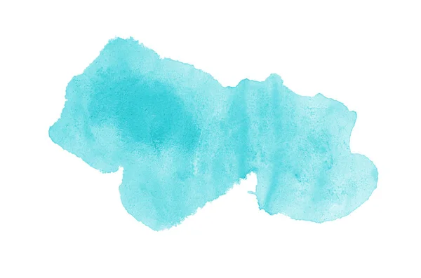 Image abstraite de fond aquarelle avec une éclaboussure liquide de peinture aquarelle, isolée sur blanc. tons bleu clair — Photo