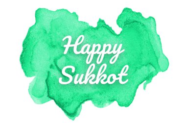 Kova boyası sıvı bir sıçrama ile soyut suluboya arka plan görüntüsü. Turkuaz tonları. Mutlu Sukkot