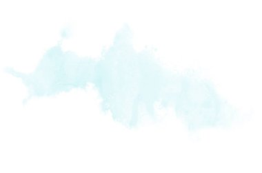 Beyaz üzerine izole edilmiş, sıvı bir kova boyası ile soyut suluboya arka plan görüntüsü. Açık mavi tonları