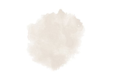 Beyaz üzerine izole edilmiş, sıvı bir kova boyası ile soyut suluboya arka plan görüntüsü. Kahverengi tonları