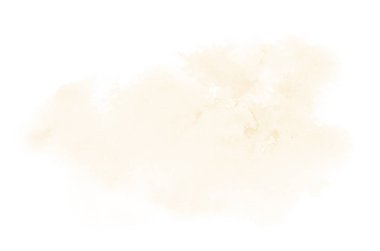 Beyaz üzerine izole edilmiş, sıvı bir kova boyası ile soyut suluboya arka plan görüntüsü. Açık turuncu tonları