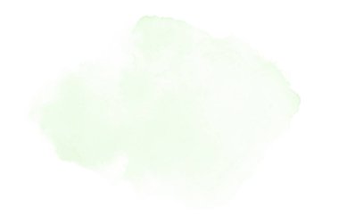 Beyaz üzerine izole edilmiş, sıvı bir kova boyası ile soyut suluboya arka plan görüntüsü. Yeşil tonları